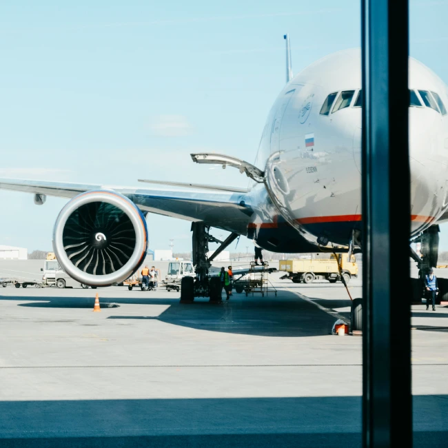 Passagerfly i lufthavn som eksempel på flyskræk